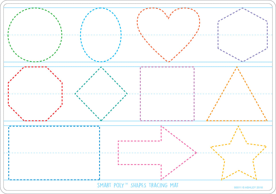 95011 Prewriting for Handwriting ,Smart Poly Learning Mat, 2 sided, 12" x 17"