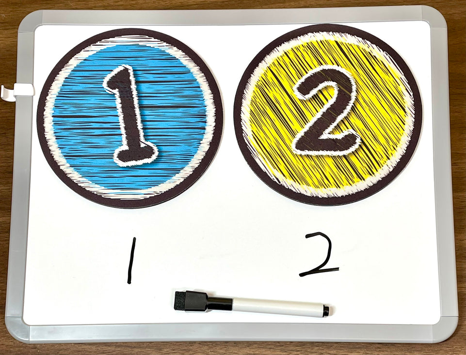 98100 The Original Fun Mat, Sensory Spots™, Sensory Soft Play, 6" Numbers 1-10 ,Chalk Look. 10 Pieces