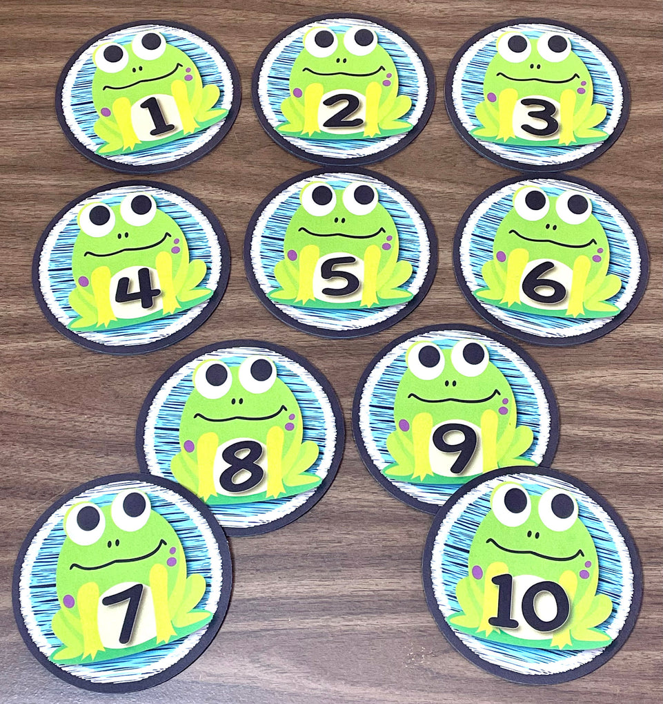 98101 The Original Fun Mat, Sensory Spots™, Sensory Soft Play, 6" Numbers 1-10 Frogs Theme. 10 Pieces